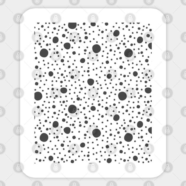 Black Circles in Space | Abstract Art Design | Black and White Sticker by DesignsbyZazz